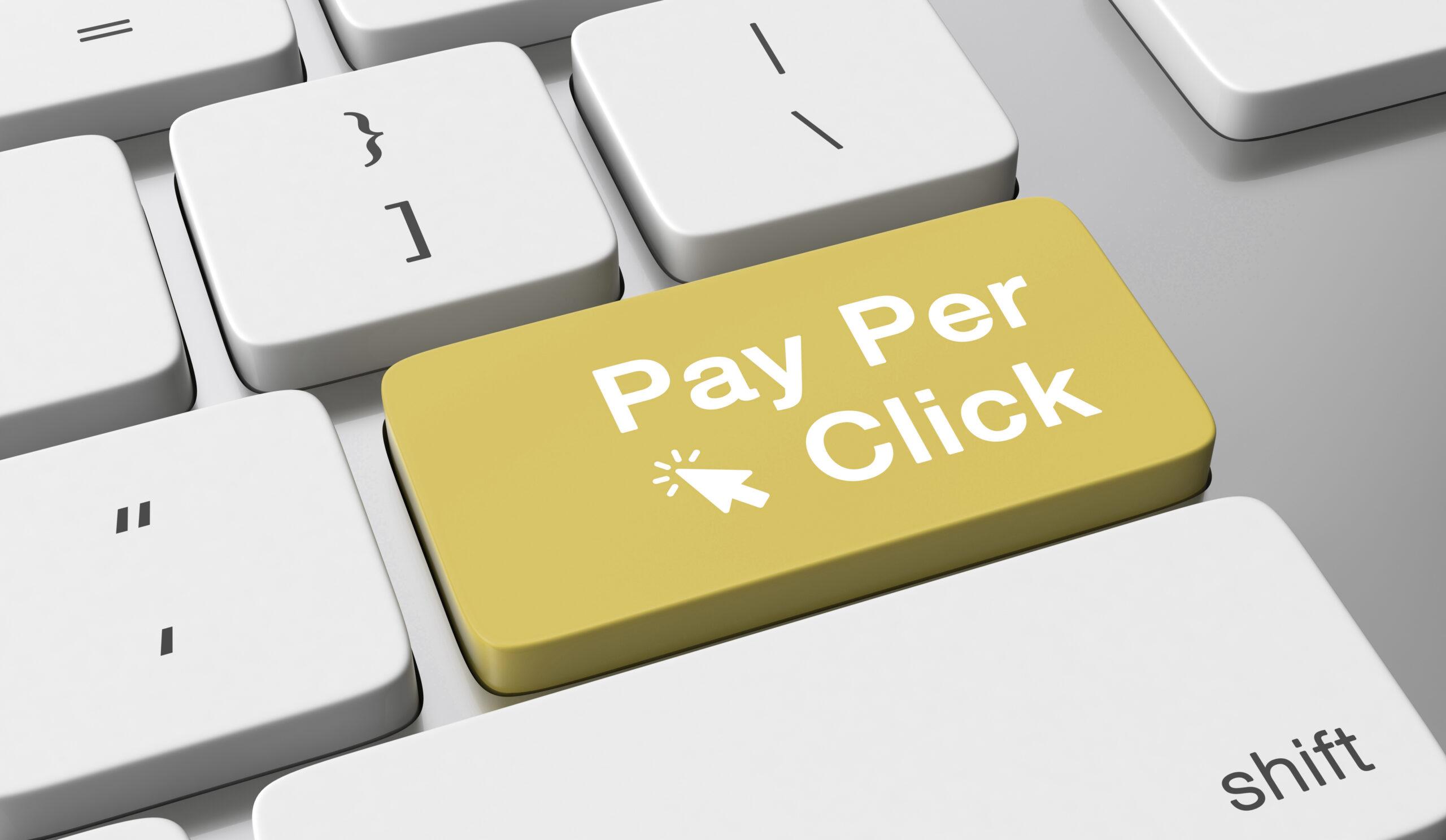 Pay Per Click text on keyboard button Pay Per Click text on keyboard button